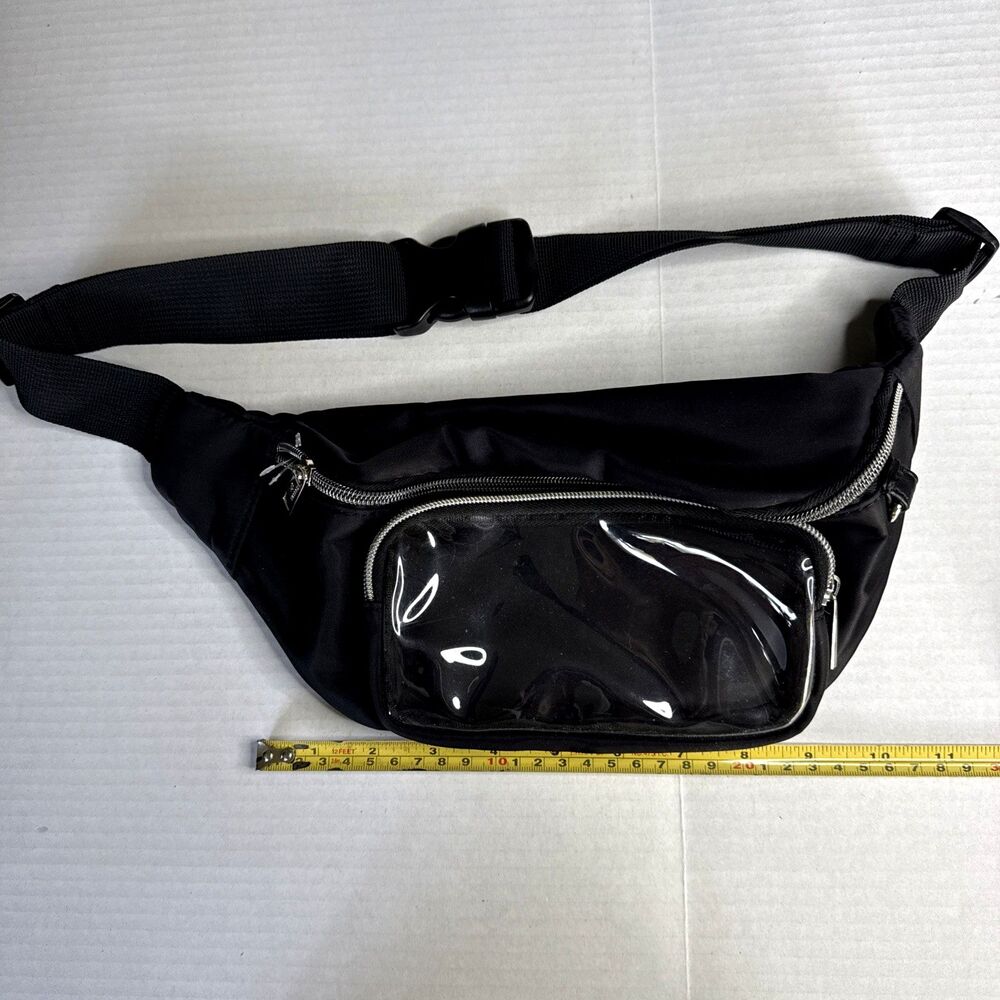 Madden Girl Black belt bag fanny pack bag adjustable crossbody or on waist